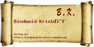 Bindseid Kristóf névjegykártya